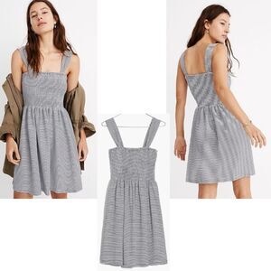 Madewell Texture & Thread Smocked Dress in Stripe